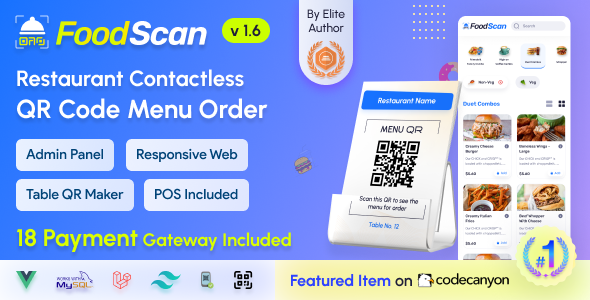 FoodScan - Qr Code Restaurant Menu Maker and Contactless Table Ordering System with Restaurant POS